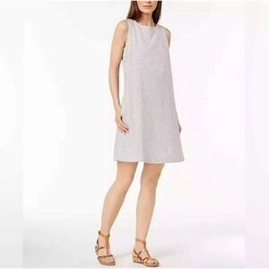 Eileen Fisher- Medium- Hemp Organic Cotton Blend Striped A-Line Dress